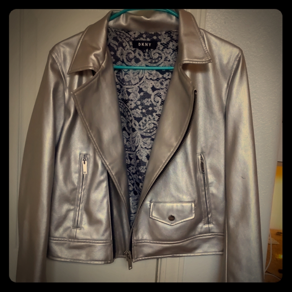 Platinum dkny leather jacket